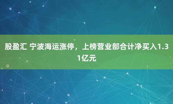 股盈汇 宁波海运涨停，上榜营业部合计净买入1.31亿元